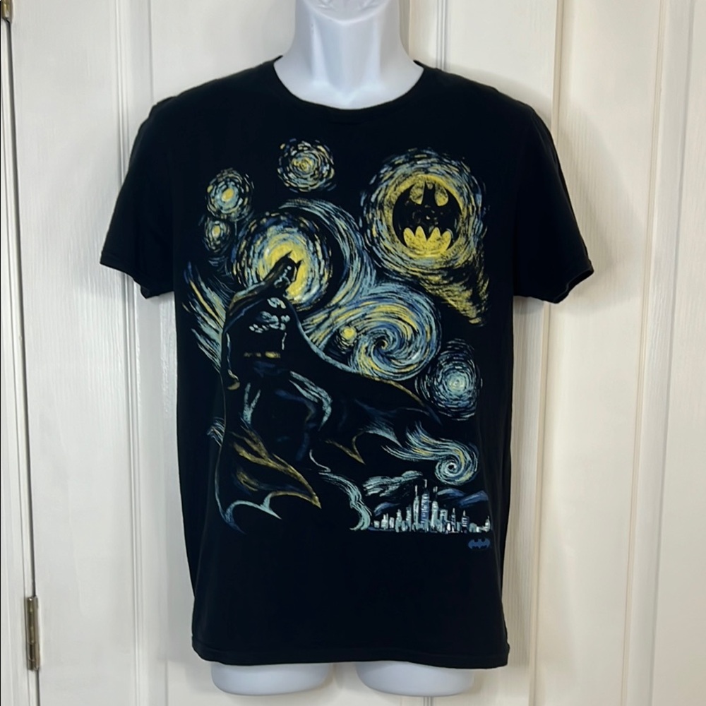 DC Comics Black and Yellow Batman Starry Night Tee